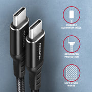 Axagon Data and charging USB 2.0 cable 1.5 m long. PD 60W