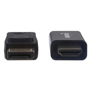 Manhattan 152662 videokabeladapter 1 m DisplayPort HDMI Svart