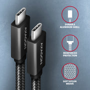Axagon BUCM32-CM05AB USB-kablar USB 3.2 Gen 2x2 0,5 m USB C 20 Gbit/s 100 W Svart