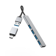 Hama 00200141 gränssnittshubbar USB 3.2 Gen 1 (3.1 Gen 1) Type-A 5000 Mbit/s Grå