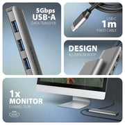 Axagon HMC-5H USB-C 3.2 Gen 1 hub 3x USB-A 4K HDMI PD 100W