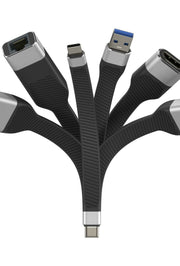 Techly ICOC-USBC-FL-U4 USB-kablar USB4 Gen 2x2 0,124 m 40 Gbit/s 1000 W Svart