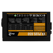 Aerocool VX PLUS 650 strömförsörjningsenheter 650 W 20+4 pin ATX Svart