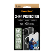 PanzerGlass 3-in-1 Protection Bundle iPhone 16 Pro Max Genomskinligt skärmskydd Apple