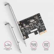 Axagon PCES-SJ2 nätverkskort/adapters Intern SATA