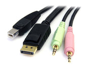 StarTech.com DP4N1USB6 KVM-kablar Svart 1,829 m