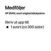 HP 304XL svart original bläckpatron