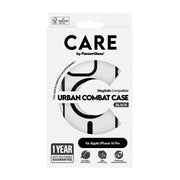 PanzerGlass CARE by Urban Combat Case Transparent w. Black Frame & MagSafe iPhone 16