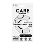PanzerGlass CARE by Urban Combat Case Transparent w. Black Frame & MagSafe iPhone 16