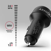 Axagon PWC-PQ48 mobilladdare Universal Svart Cigarr tändare Snabb laddning Automatisk