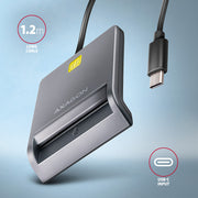 Axagon CRE-SM3TC läsare smarta kort inomhus USB Type-C Grå