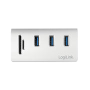 LogiLink CR0045 gränssnittshubbar USB 3.2 Gen 1 (3.1 Gen 1) Type-A 5000 Mbit/s Silver