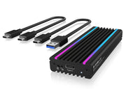ICY BOX IB-1824ML-C31 SSD-inkapsling Svart M.2