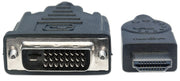 Manhattan 372510 videokabeladapter 3 m HDMI Typ A (standard) DVI-D Svart