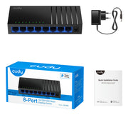 Cudy GS108D nätverksswitchar Ohanterad Gigabit Ethernet (10/100/1000) Svart