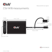 CLUB3D CSV-1478 bilddelare USB Type-C 2x DisplayPort