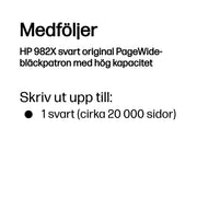 HP 982X svart original PageWide-bläckpatron med hög kapacitet