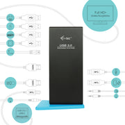 i-tec U3DUALHDMIDOCK dockningsstationer för bärbara datorer Kabel USB 3.2 Gen 1 (3.1