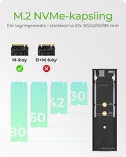 ICY BOX IB-1807MT-C31 SSD-inkapsling Svart M.2