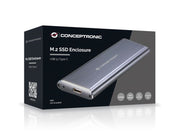 Conceptronic HDE01G Hölje för lagringsenheter SSD-inkapsling Grå M.2
