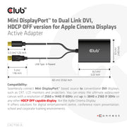 CLUB3D CAC-1130-A videokabeladapter 0,6 m DVI-D Mini DisplayPort + USB Type-A Svart