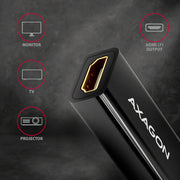 Axagon RVDM-HI14N videokabeladapter 0,15 m Mini DisplayPort HDMI Svart