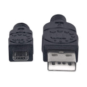 Manhattan 307178 USB-kablar USB 2.0 1,8 m USB A Micro-USB B 0,48 Gbit/s Svart
