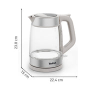 Tefal Glass Kettle KI605B30 vattenkokare 1,7 l 2200 W Grå