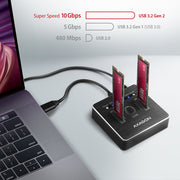 Axagon ADSA-M2C Dockningsstation för lagringsenhet USB 3.2 Gen 2 (3.1 Gen 2) Type-C