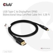 CLUB3D CAC-1559 videokabeladapter 1 m USB Type-C DisplayPort Svart