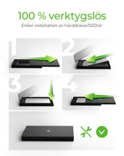 ICY BOX IB-200T-C3 SSD-inkapsling Svart 2.5"