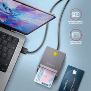 Axagon CRE-SM3T USB Smart card Flat läsare smarta kort inomhus USB 2.0 Svart