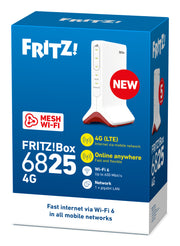 Box FRITZ! 6825 4G trådlös router Gigabit Ethernet Singel-band (2,4 GHz) Vit