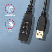 Axagon ADR-207 USB-kablar USB 2.0 7,5 m USB A 0,48 Gbit/s Svart