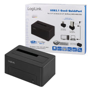 LogiLink QP0027 Dockningsstation för lagringsenhet USB 3.2 Gen 2 (3.1 Gen 2) Type-C