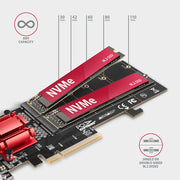 Axagon PCEM2-ND nätverkskort/adapters Intern M.2