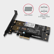 Axagon PCEM2-D nätverkskort/adapters Intern M.2