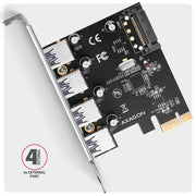 Axagon PCEU-430RS nätverkskort/adapters Intern USB 3.2 Gen 1 (3.1 Gen 1)