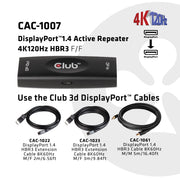 CLUB3D CAC-1007 kabelomvandlare (hane/hona) DisplayPort Svart