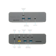 Targus DOCK230EUZ dockningsstationer för bärbara datorer Kabel Thunderbolt 5 Silver