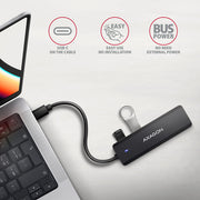 Axagon HUE-C1C gränssnittshubbar USB 3.2 Gen 1 (3.1 Gen 1) Type-C 5000 Mbit/s Svart