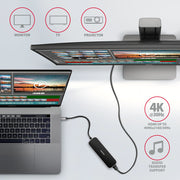 Axagon HMC-6H4A dockningsstationer för bärbara datorer Kabel USB 3.2 Gen 1 (3.1 Gen