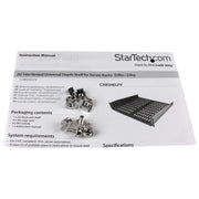 StarTech.com 2U universellt 16 tums ventilerat rackmonterat fribärande hyllplan
