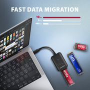 Axagon ADM2-CM Hölje för lagringsenheter SSD-inkapsling Svart M.2 USB-ström
