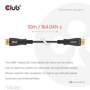 CLUB3D CAC-1393 HDMI-kabel 50 m HDMI Typ A (standard) Svart