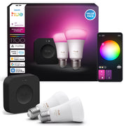 Philips Hue White och Color Ambiance Startpaket: 2 st E27 färgkompatibla smarta