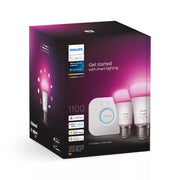 Philips Hue White och Color Ambiance Startpaket: 2 st E27 ljuskällor (1100lm)