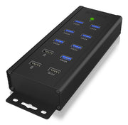 ICY BOX IB-HUB1703-QC3 USB 3.2 Gen 1 (3.1 Gen 1) Type-B 5000 Mbit/s Svart
