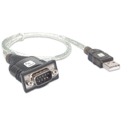 Techly IDATA USB-SER-2T seriella kablar Transparent 0,45 m USB Type-A DB-9