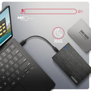 Axagon EE25-XA6C Hölje för lagringsenheter HDD- / SSD kabinett Svart 2.5"
